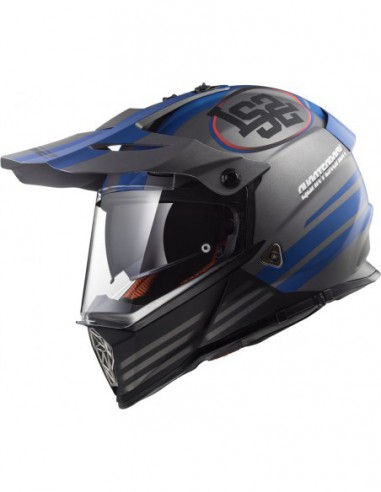 LS2 MX436 PIONEER QUARTERBACK Matt Titanium Blue0