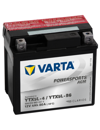 Varta 12V/4Ah moto LF, YTX5L-4/YTX5L-BS Access DRR, TGB Bullet0