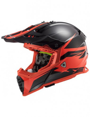 LS2 MX437 FAST EVO ROAR MATT BLACK RED0