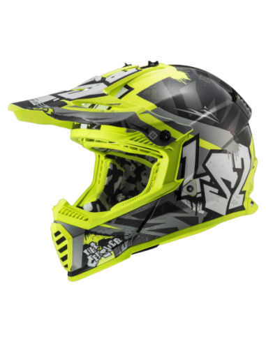 LS2 MX437 FAST EVO MINI CRUSHER BLACK YELLOW0