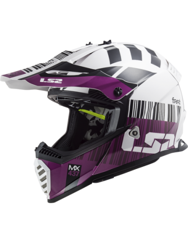 LS2 MX437 FAST EVO XCODE GLOSS WHITE VIOLET0