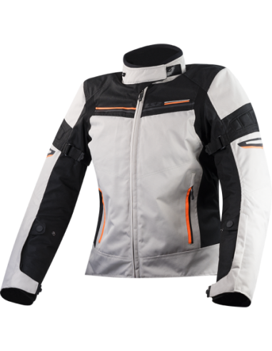 LS2 SHADOW LADY JACKET LIGHT GREY BLACK ORANGE0