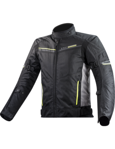 LS2 SHADOW MAN JACKET BLACK TITANIUM H-V YELLOW0