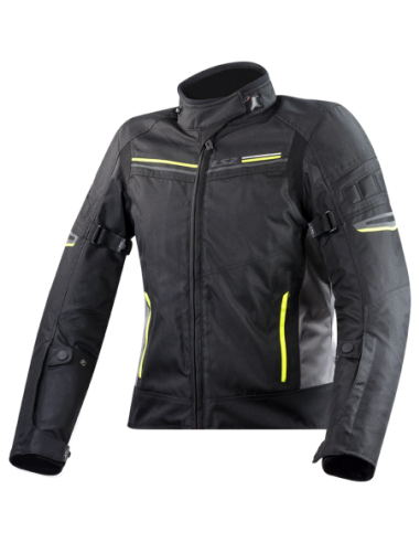 LS2 SHADOW LADY JACKET BLACK TITAN H-V YELLOW0