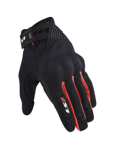 LS2 DART 2 MAN GLOVES BLACK RED0