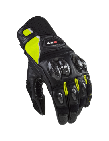 LS2 SPARK 2 LEATHER MAN GLOVES BLACK H-V0