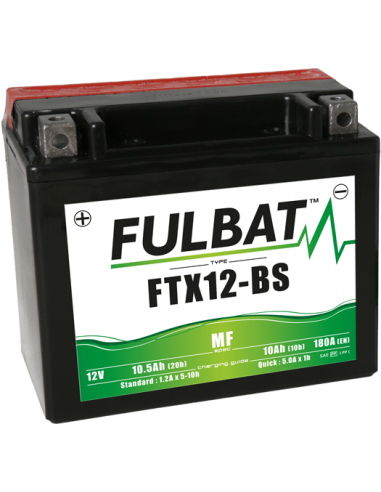 FULBAT Battery 12V/10Ah FTX12-BS (YTX12-BS) ACCESS Tomahawk, MAX, SUZUKI, KAWASAKI0