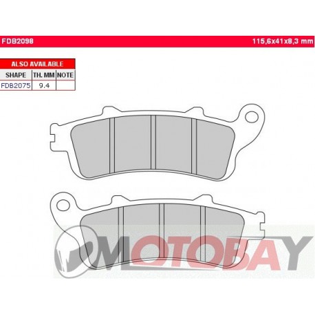FDB2075P FERODO Motociklinės stabdžių kaladėlės
