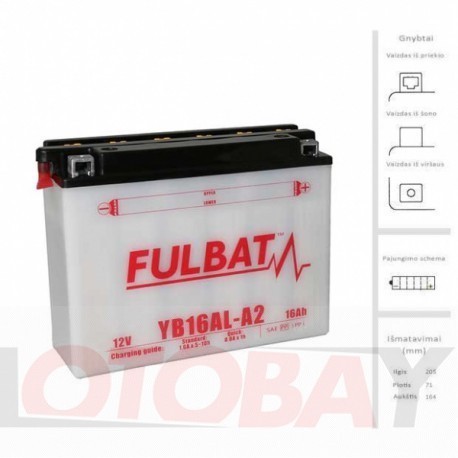 FULBAT YB16AL-A2 akumuliatorius