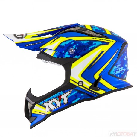 KYT STRIKE EAGLE Reef Blue/Yellow Fluo