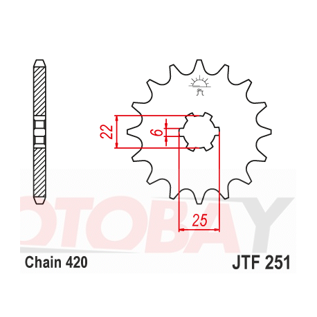 Front sprocket  JTF 251-15 15T