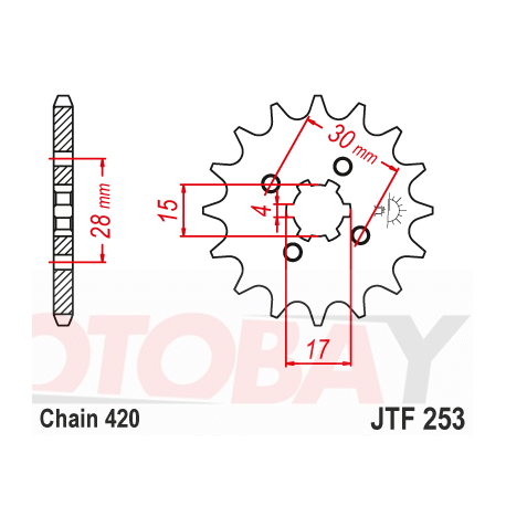 Front sprocket   JTF 253-12 12T