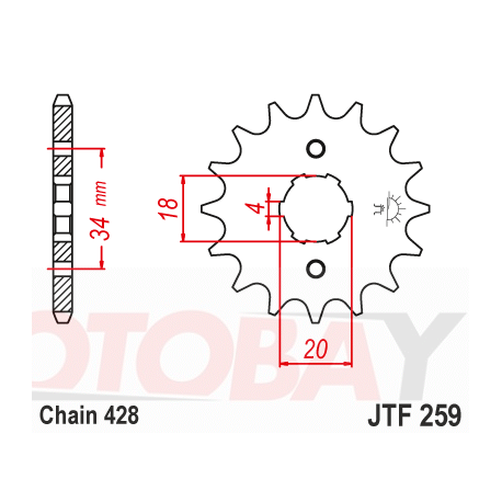 Front sprocket   JTF 259-13 13T