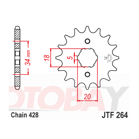 Front sprocket  JTF 264-16 16T