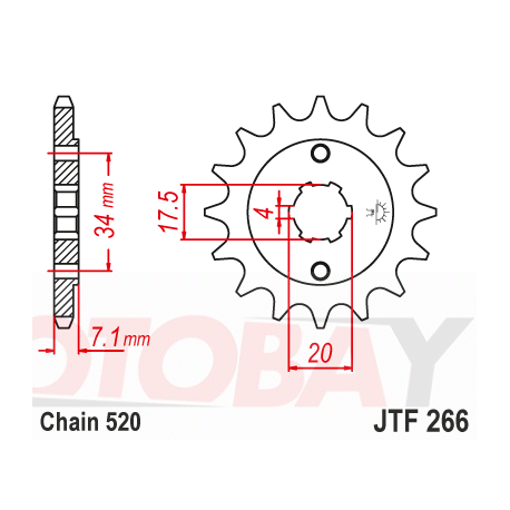 Front sprocket  JTF 266-13 13T