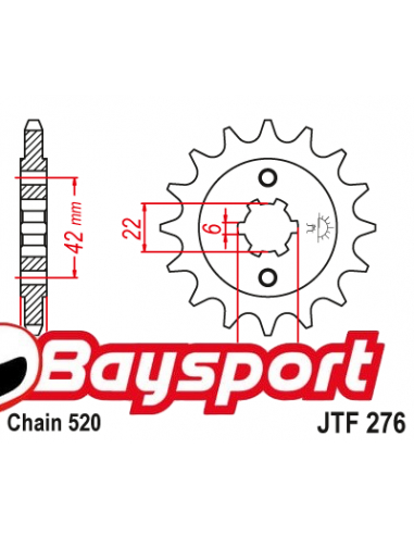 Front sprocket  JTF 276-16 16T