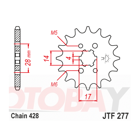 Front sprocket  JTF 277-13 13T