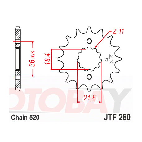 Front sprocket  JTF 280-13 13T