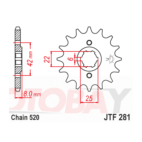 Front sprocket   JTF 281-15 15T