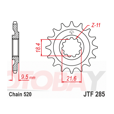 Front sprocket  JTF 285-14 14T