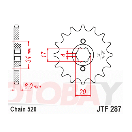 Front sprocket  JTF 287-13 13T