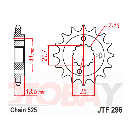 Front sprocket  JTF 296-15 15T