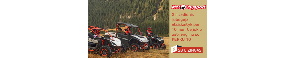 Perkamiausi keturračiai Lietuvoje : SEGWAY, QJMOTOR, KYMCO, LINHAI, TGB